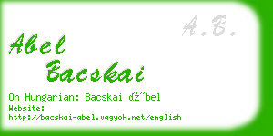 abel bacskai business card